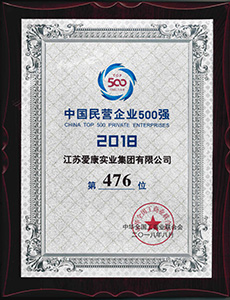 中國(guó)民營(yíng)企業(yè)500強(qiáng) 2018年 第476位